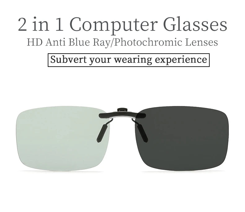 Rimless Flip Up Clip On Sunglasses Men Women Polarized Driving Fishing Cycling Night Vision Glasses Myopia Clip on Eyeglasses