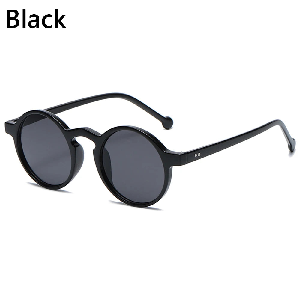 Korean Style Driving Brand Designer Small Frame Leopard Black Glasses Round Sunglasses for Women Vintage Sun Glasses Eyewear