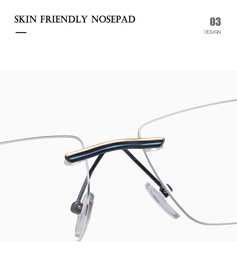 Fashion Titanium Rimless Eyeglasses Frame Brand designer Men Glasses Reading Glasses Optical Prescpriton Lenses Glasses