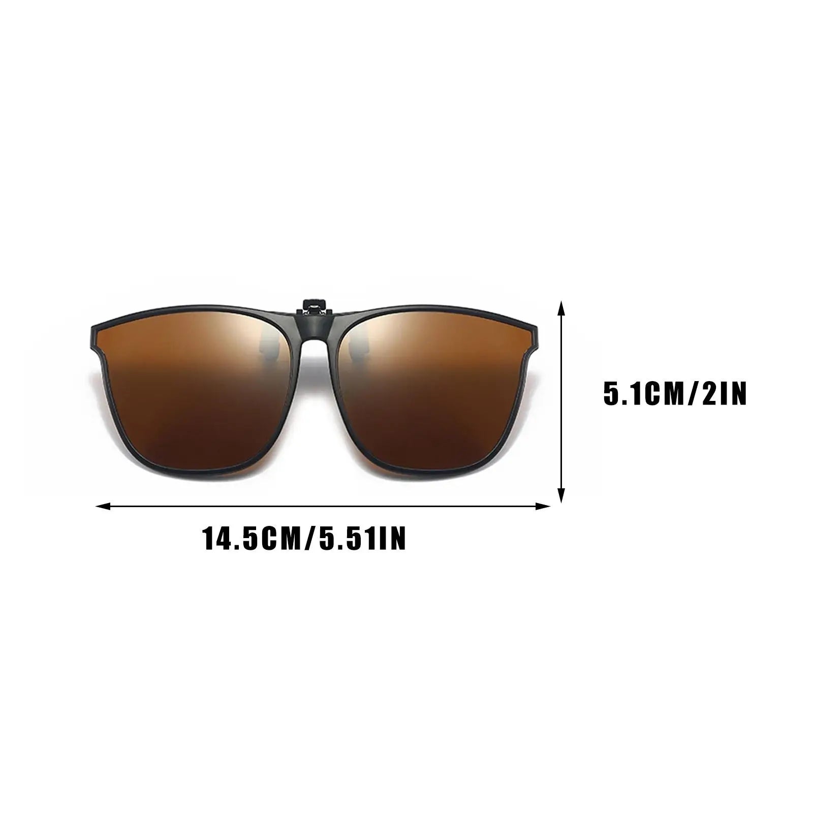 New Polarized Flip-up Sunglasses Clips For Myopia Glasses Retro Big Size Square TAC Material Glasses Clip-on Sunglass Clip