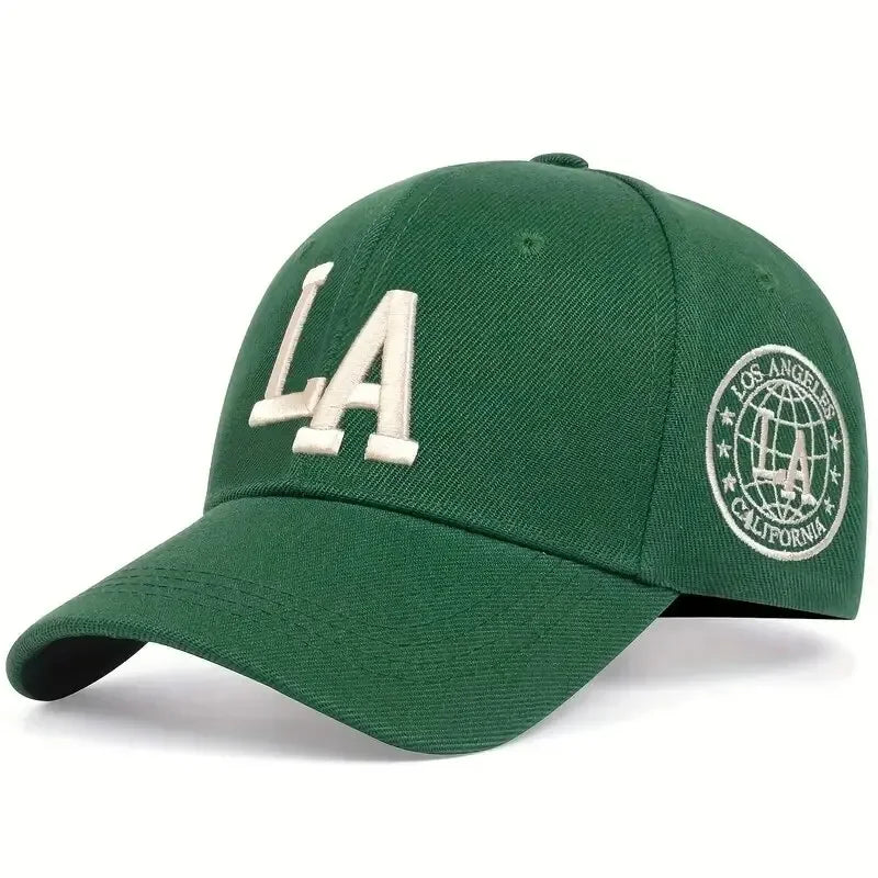 Unisex La Letter Embroidery Baseball Caps Spring and Autumn Outdoor Adjustable Casual Hats Sunscreen Hat