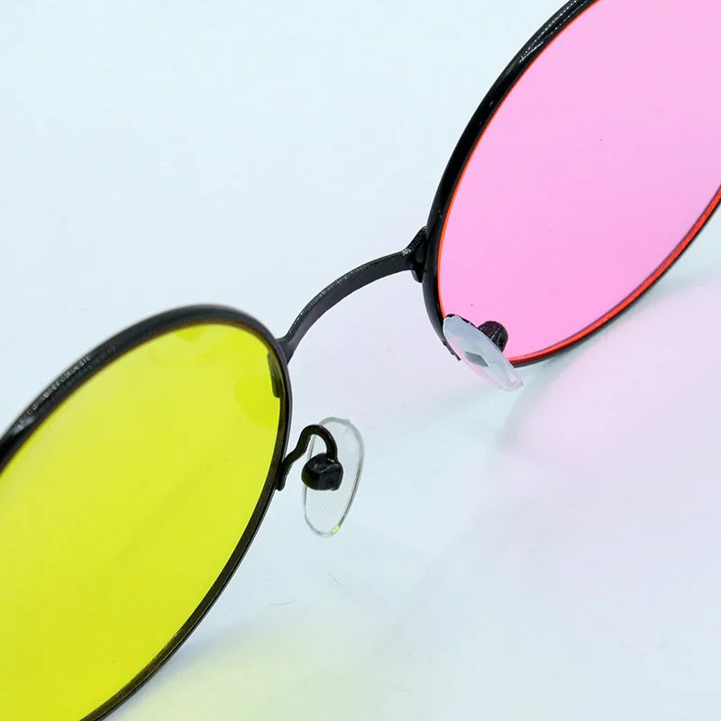 Men Spamton Cosplay Glasses Boss Spamton Cosplay  Mixed Color Sunglasses Cos Prop Round Frame Sunglasses Halloween Prop