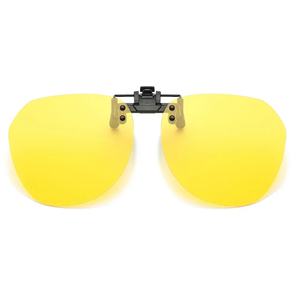 KLASSNUM Polarized Sunglasses Clip Men's Flip Up Clip on Glasses Square Frame Pilot Sun Glasses Women Driving Glasses Shades