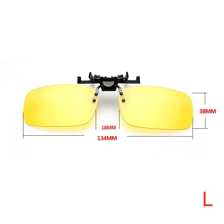 Unisex Grey Lenses Polarized Sunglasses Clip on Flip Up Men Women UV 380 Driving Fishing Night Vision Glasses Clips Anti Glare